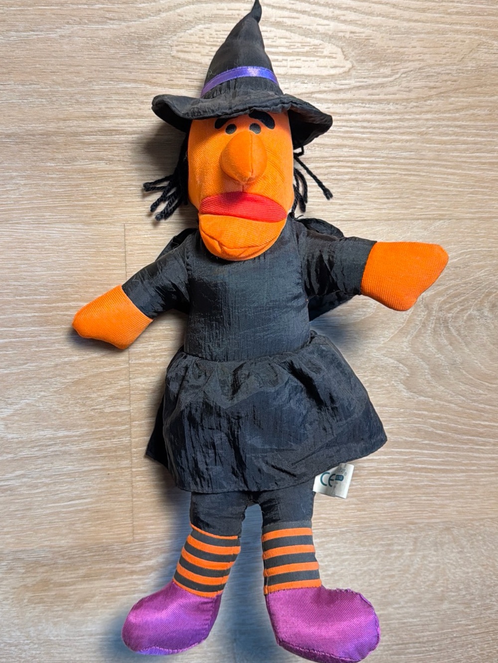 Vintage 1990s Play By Play Plush Halloween Witch Doll Orange Muppet Style 17”